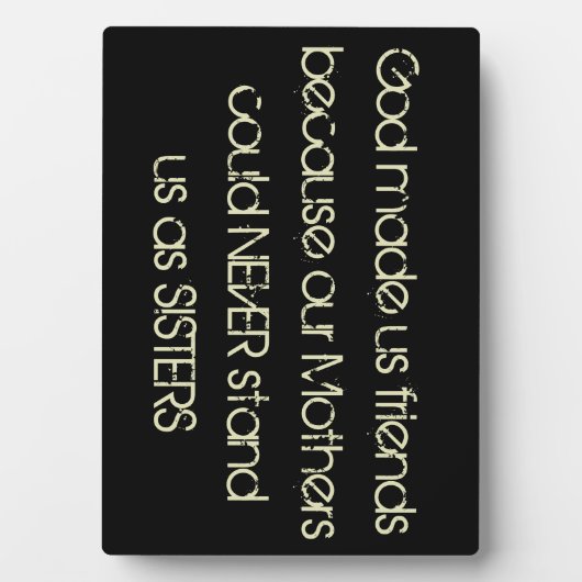 God heeft ons vrienden gemaakt omdat... vriendscha fotoplaat (voorkant)