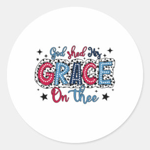 God heeft Zijn genade op U vergoten Christelijk 4 Ronde Sticker