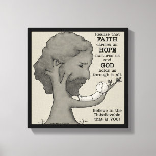 God houdt ons canvas afdruk