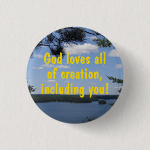 God houdt van de hele schepping ronde button 3,2 cm