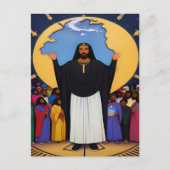 God houdt van het World Christelijk Art Briefkaart (Voorkant)