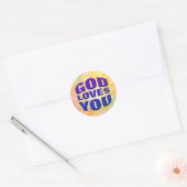 God houdt van je #2 ronde sticker (Envelop)