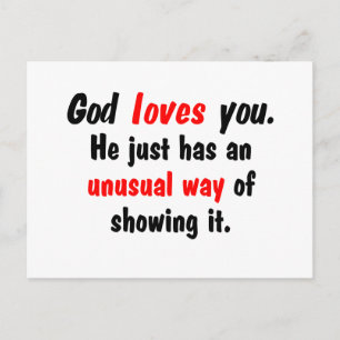 God houdt van je. briefkaart