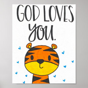 God houdt van je Poster Kinderen