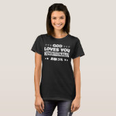 God houdt van je, voorwaardelijk John 3 16 Het is  T-shirt (Voorkant volledig)