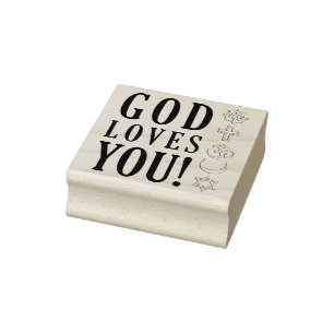 God houdt van jou en religieuze symbolen 	rubberstempel