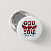 God houdt van jou ronde button 3,2 cm (Voorkant /achterkant)