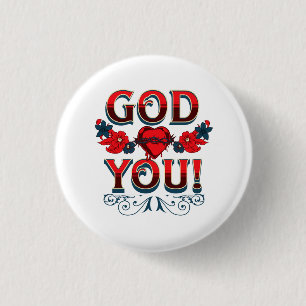 God houdt van jou ronde button 3,2 cm