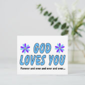 God houdt van jou voor altijd en altijd briefkaart (Staand voorkant)