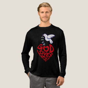 God Houdt van Jou Vredesduif Hart Tri-Blend Shirt