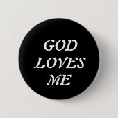 God houdt van mij ronde button 5,7 cm (Voorkant)