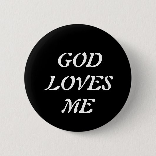 God houdt van mij ronde button 5,7 cm (Voorkant)