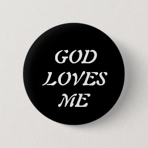 God houdt van mij ronde button 5,7 cm