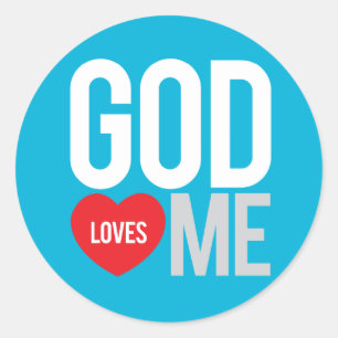 God houdt van mij ronde sticker