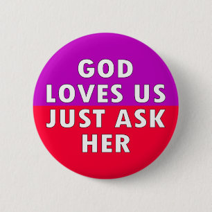god houdt van ons ronde button 5,7 cm
