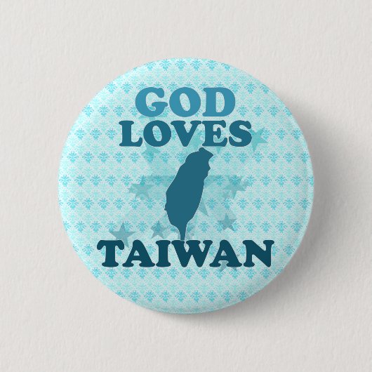 God houdt van Taiwan Ronde Button 5,7 Cm (Voorkant)