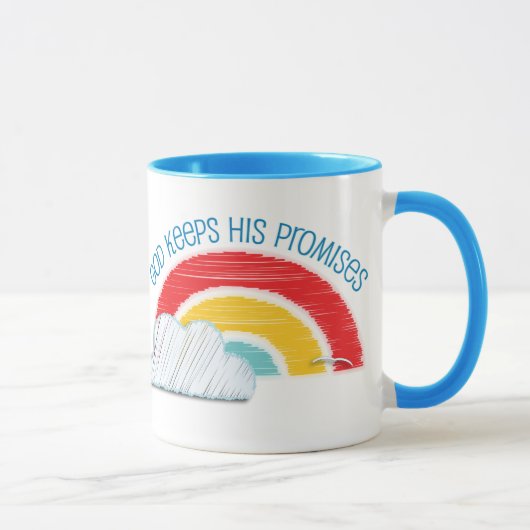 God houdt zijn beloften Christelijke koffie mok (Rechts)