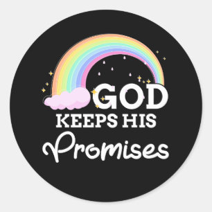 God houdt zijn beloften Rainbow Religious Jesus Lo Ronde Sticker