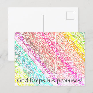 "God houdt zijn beloften waar!" RegenboogBriefkaar Briefkaart
