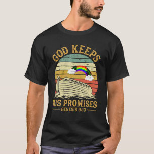 God houdt zijn beloftes Regenboog Noach Ark Jezus T-shirt