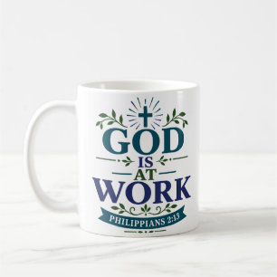 God Is Aan Het Werk Bijbelse Aanmoedigingscitaat Koffiemok