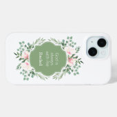 God is altijd bij mij met groene bloemen Case-Mate iPhone case (Achterkant (horizontaal))