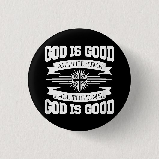 God is altijd goed, Christelijk Ronde Button 3,2 Cm (Voorkant)