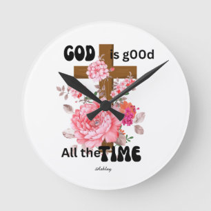 God is altijd goed christelijke spreuk ronde klok