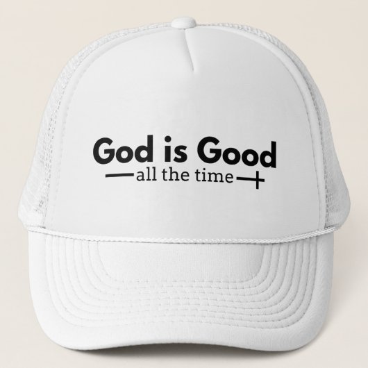"God is altijd goed" Christelijke Trucker Hat Trucker Pet (Voorkant)
