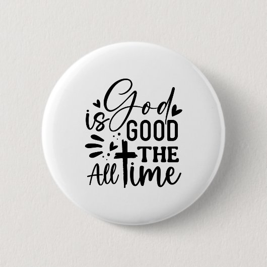 God is altijd goed ronde button 5,7 cm (Voorkant)