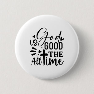 God is altijd goed ronde button 5,7 cm