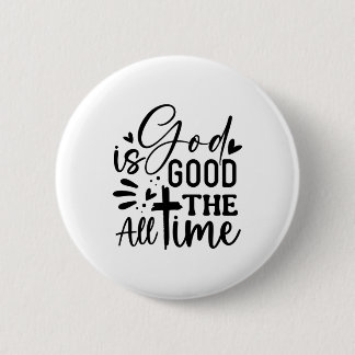 God is altijd goed ronde button 5,7 cm
