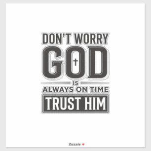 God Is Altijd Op Tijd Christelijke Typografie Desi Sticker