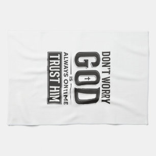 God Is Altijd Op Tijd Christelijke Typografie Desi Theedoek
