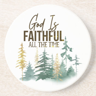 God is altijd trouw zandsteen onderzetter