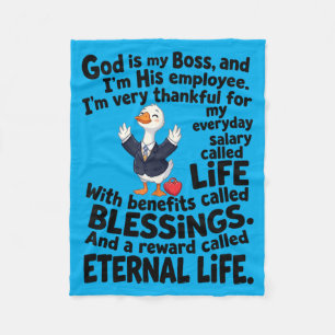 God Is Baas Medewerker Schattelijke Eend Christeli Fleece Deken