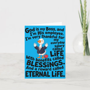 God Is Baas Medewerker Schattige Eend Christelijk Kaart