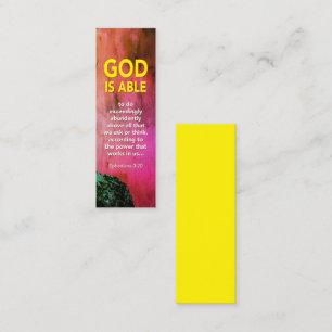 GOD IS BEKWAAM Efeziërs 3:20 Christelijk Mini Blad Contactkaartje