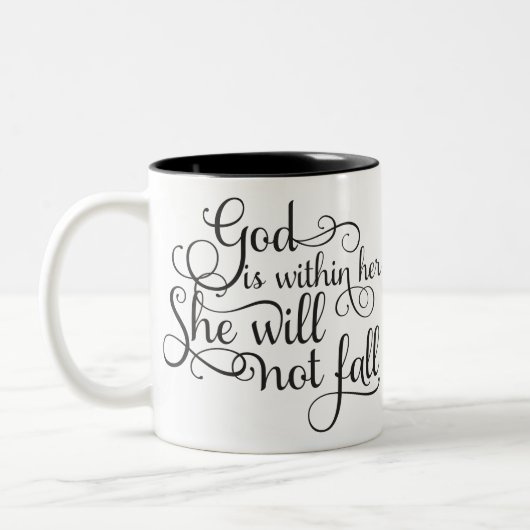 God is binnen haar dat ze niet zal Herfsten Tweekleurige Koffiemok (Links)