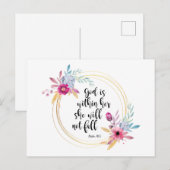 God is binnen haar psalm 46:5 briefkaart (Voorkant / Achterkant)