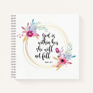 God is binnen haar psalm 46:5 notitieboek