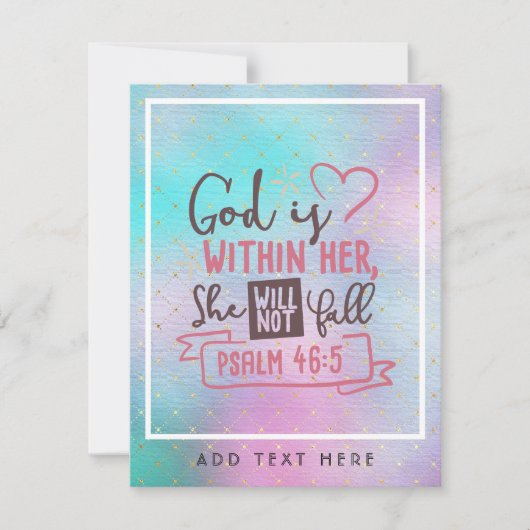 God Is Binnen Haar Zij Zal Niet Vallen FAITH Meisj (Voorkant)