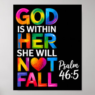 God Is Binnen Haar Zij Zal Niet Vallen Psalm 46-5 Poster
