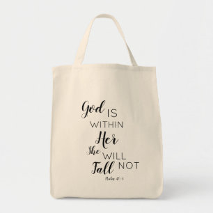 God is binnen haar, zij zal niet vallen tote bag