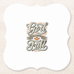 God Is Binnen Haar Zij Zal Niet Vallen Vintage T-s Kartonnen Onderzetters