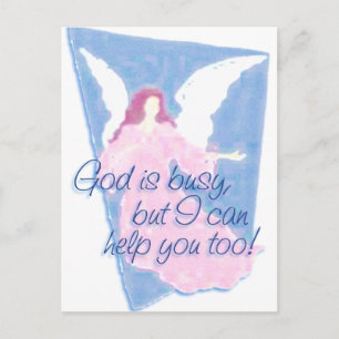 GOD IS BUSY, MAAR IK KAN JE OOK HELPEN! BRIEFKAART