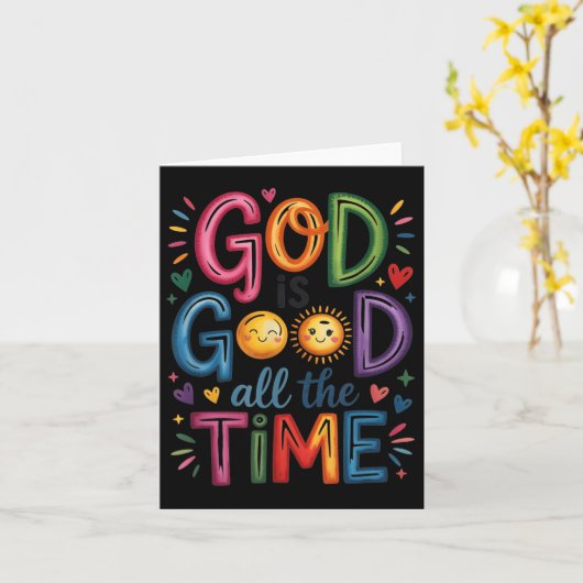 God is de hele tijd goed Jezus Christus Christelij Kaart (Gele Bloem)