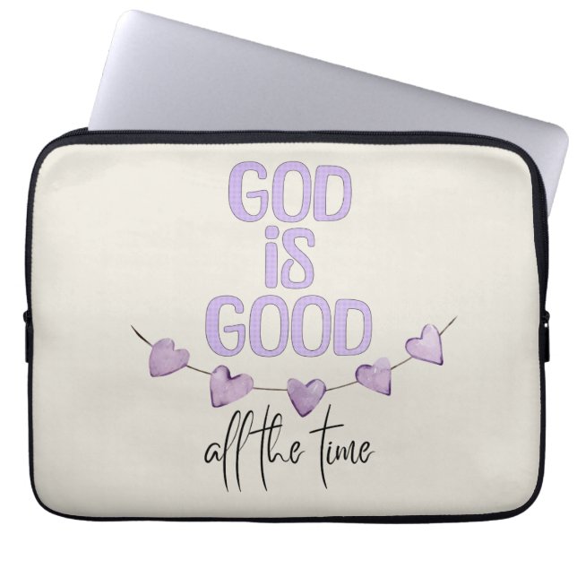God is de hele tijd goed laptop sleeve (Voorkant)