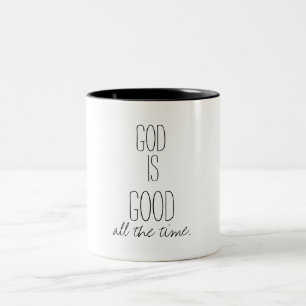 God is de hele tijd goed tweekleurige koffiemok