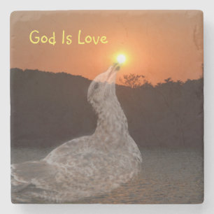 God is de Love Sunset Stenen Onderzetter